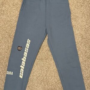 Blue and Gray yeezee Joggers with Graphic calabasas  Design